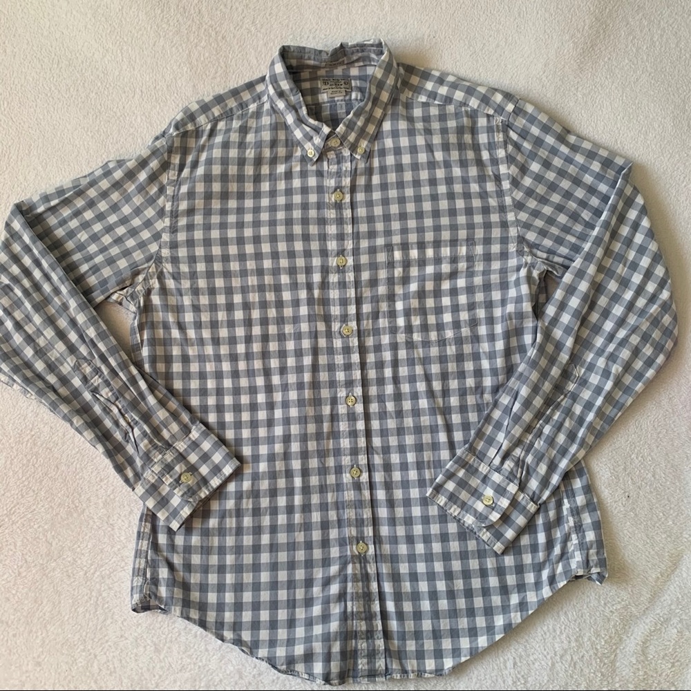 J. Crew Gingham Button Down Shirt Large